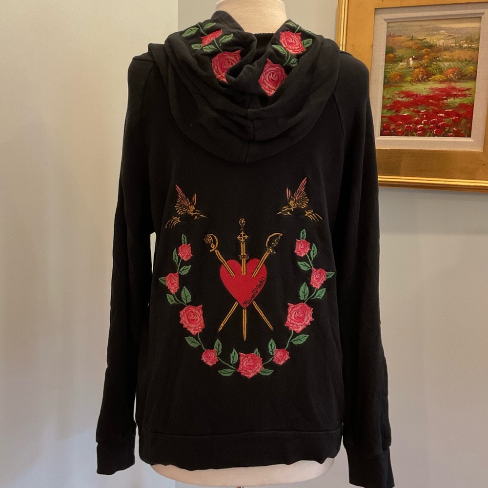 Lauren Moshi “L’Amour” Embroidered Hoodie‎